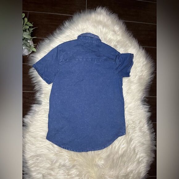 7 of all man kind textured chambray button up shirt sz medium - Picture 5 of 5